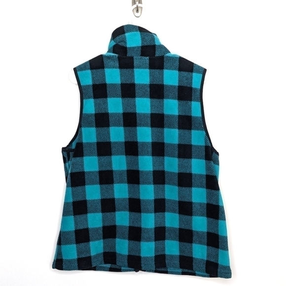Chaps Fleece Plaid Vest Petite XL - Picture 2 of 4